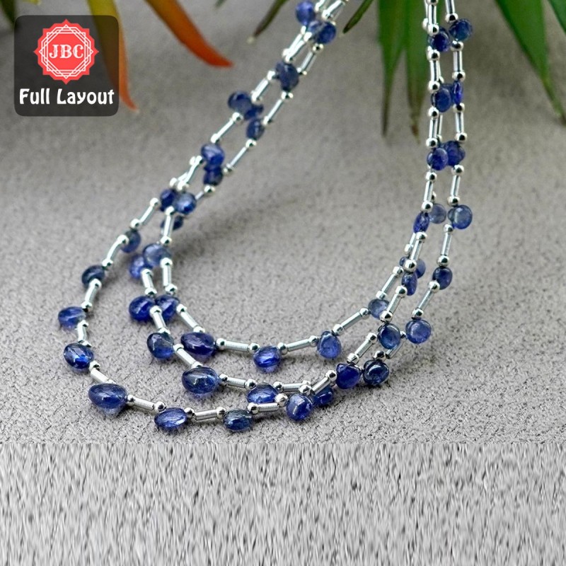 Blue Sapphire 3.5-7mm Smooth Heart Shape 25 Inch Long Gemstone Beads