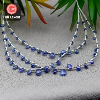 Blue Sapphire 5-12mm Smooth Pear Shape 21 Inch Long Gemstone Beads