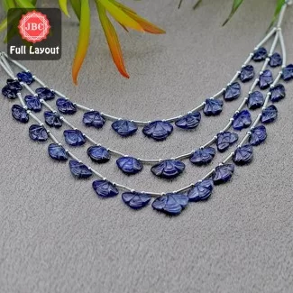 Blue Sapphire 8-16mm Carved Fancy Shape 19 Inch Long Gemstone Beads