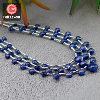 Blue Sapphire 4-11mm Smooth Heart Shape 23 Inch Long Gemstone Beads
