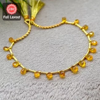 Yellow Sapphire 6-9mm Faceted Drops Shape 9 Inch Long Gemstone Beads
