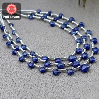 Blue Sapphire 4-8.5mm Smooth Heart Shape 20 Inch Long Gemstone Beads