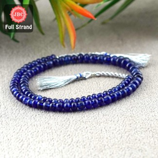 Blue Sapphire 5-7.5mm Smooth Rondelle Shape 15 Inch Long Gemstone Beads Strand - SKU:156825