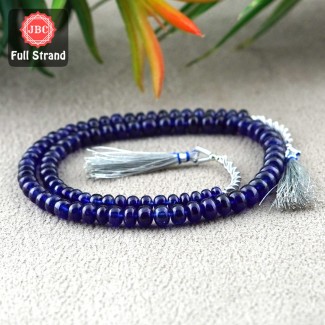 Blue Sapphire 5-7mm Smooth Rondelle Shape 15 Inch Long Gemstone Beads Strand - SKU:156823