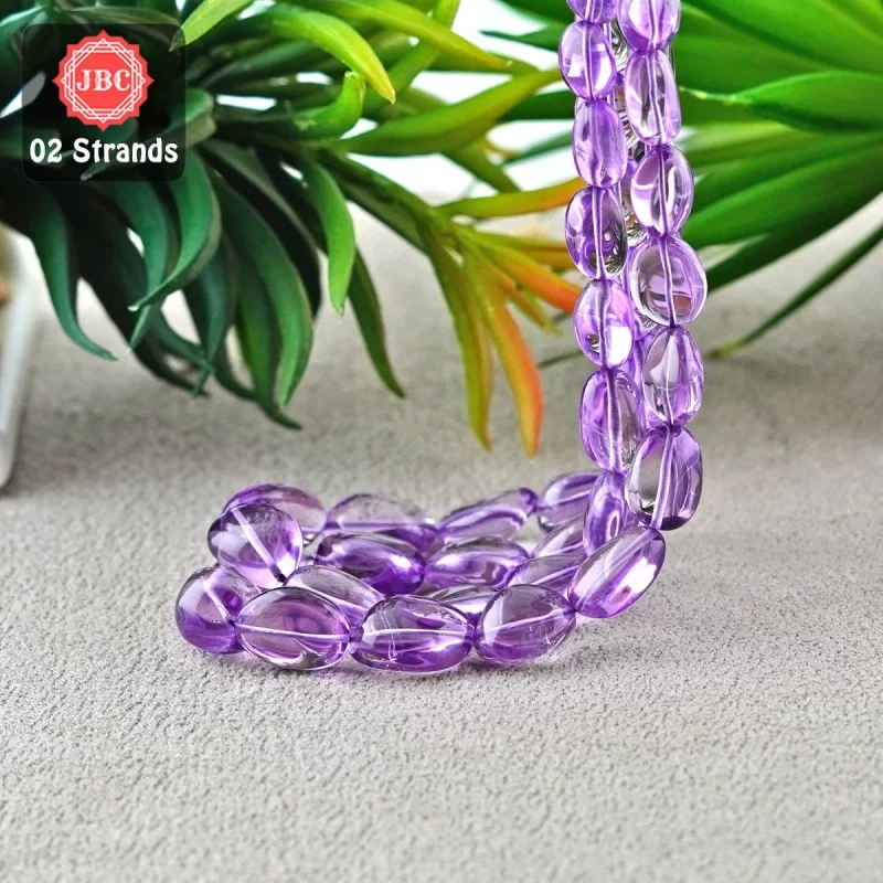 Brazilian Amethyst 12-22mm Smooth Nuggets Shape 13 Inch Long Gemstone Beads - Total 1 Strands In The Lot - SKU:156864