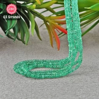 Emerald 2.5-7.5mm Faceted Rondelle Shape 23 Inch Long Gemstone Beads - Total 3 Strands In The Lot - SKU:156902