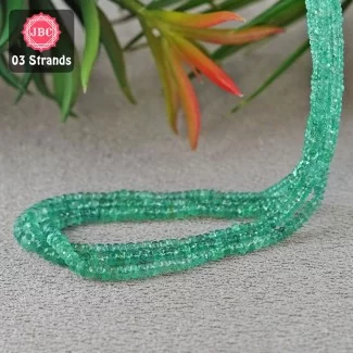 Emerald 2.5-5mm Faceted Rondelle Shape 20 Inch Long Gemstone Beads - Total 3 Strands In The Lot - SKU:156901
