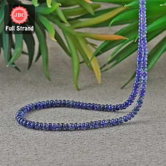 Blue Sapphire 2.5-5mm Smooth Rondelle Shape 19 Inch Long Gemstone Beads Strand - SKU:157000