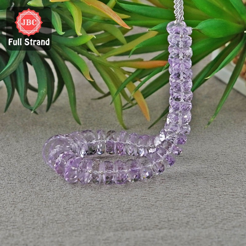 Pink Amethyst 11-20mm Faceted Wheel Shape 11 Inch Long Gemstone Beads Strand - SKU:156997