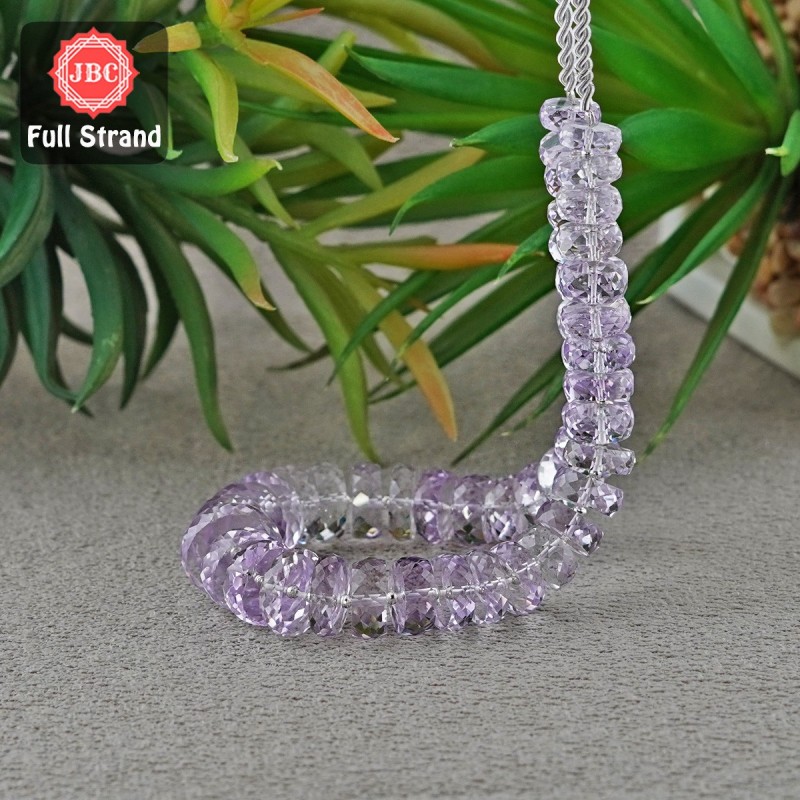 Pink Amethyst 10-16.5mm Faceted Wheel Shape 11 Inch Long Gemstone Beads Strand - SKU:156998