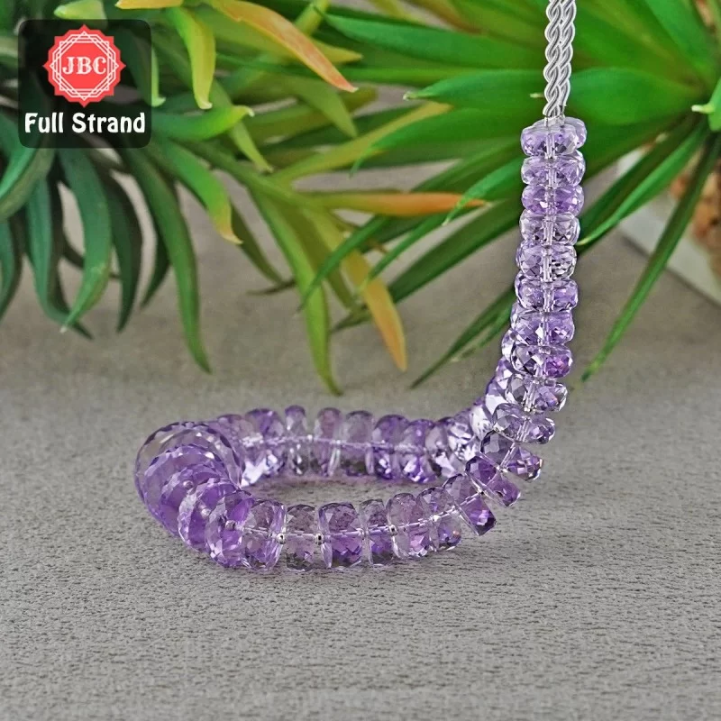 Pink Amethyst 10-19mm Faceted Wheel Shape 11 Inch Long Gemstone Beads Strand - SKU:157006
