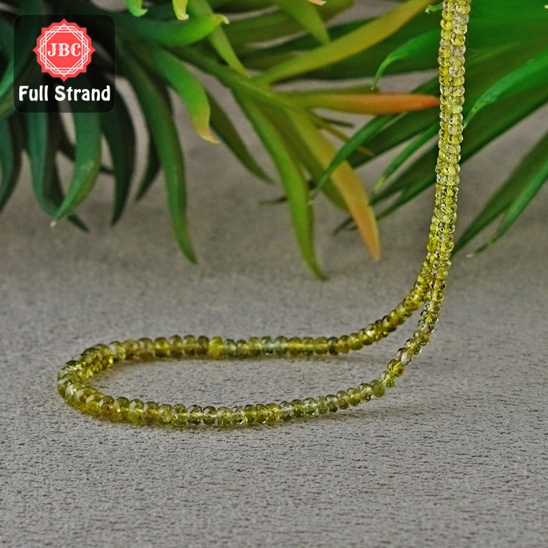 Green Sapphire 2.5-5mm Faceted Rondelle Shape 17 Inch Long Gemstone Beads Strand - SKU:157004