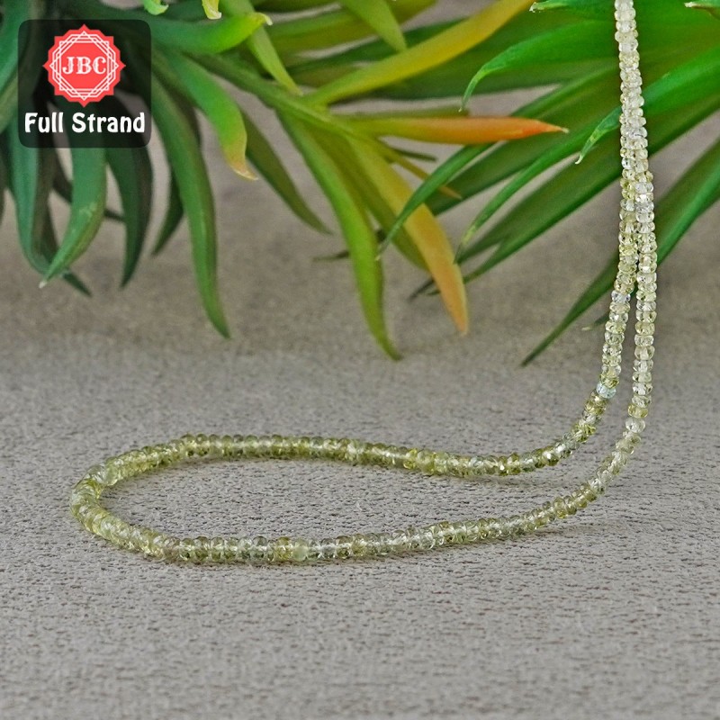 Green Sapphire 2.5-4mm Faceted Rondelle Shape 16 Inch Long Gemstone Beads Strand - SKU:157003