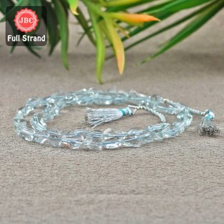 Aquamarine 7-13mm Step Cut Nuggets Shape 17 Inch Long Gemstone Beads Strand - SKU:157070