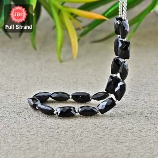 Black Spinel 12mm Faceted Chicklet Shape 9 Inch Long Gemstone Beads Strand - SKU:157180