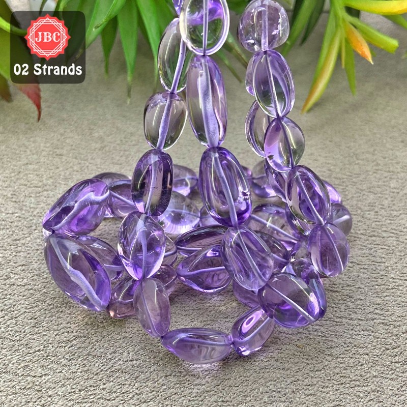 Brazilian Amethyst 13-26mm Smooth Nuggets Shape 15 Inch Long Gemstone Beads - Total 2 Strands In The Lot - SKU:157499