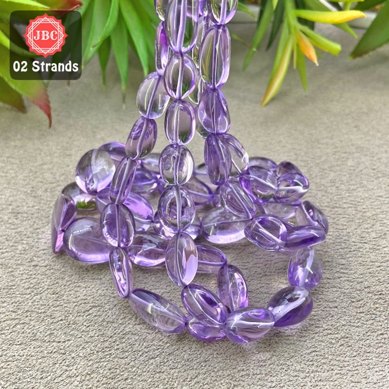 Brazilian Amethyst 12-24mm Smooth Nuggets Shape 17 Inch Long Gemstone Beads - Total 2 Strands In The Lot - SKU:157497