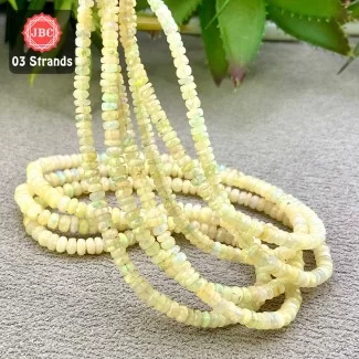 Ethiopian Welo Opal 3-5mm Smooth Rondelle Shape 17 Inch Long Gemstone Beads - Total 3 Strands In The Lot - SKU:158029