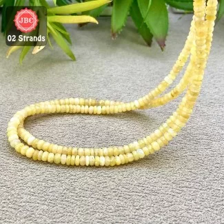 Ethiopian Welo Opal 3.5-5mm Smooth Rondelle Shape 17 Inch Long Gemstone Beads - Total 2 Strands In The Lot - SKU:158012