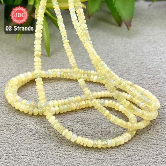 Ethiopian Welo Opal 3-5mm Smooth Rondelle Shape 17 Inch Long Gemstone Beads - Total 2 Strands In The Lot - SKU:158011