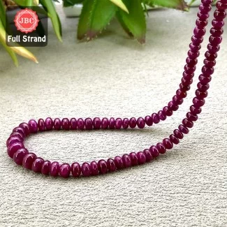 Ruby 3.5-7mm Smooth Rondelle Shape 19 Inch Long Gemstone Beads Strand - SKU:158134