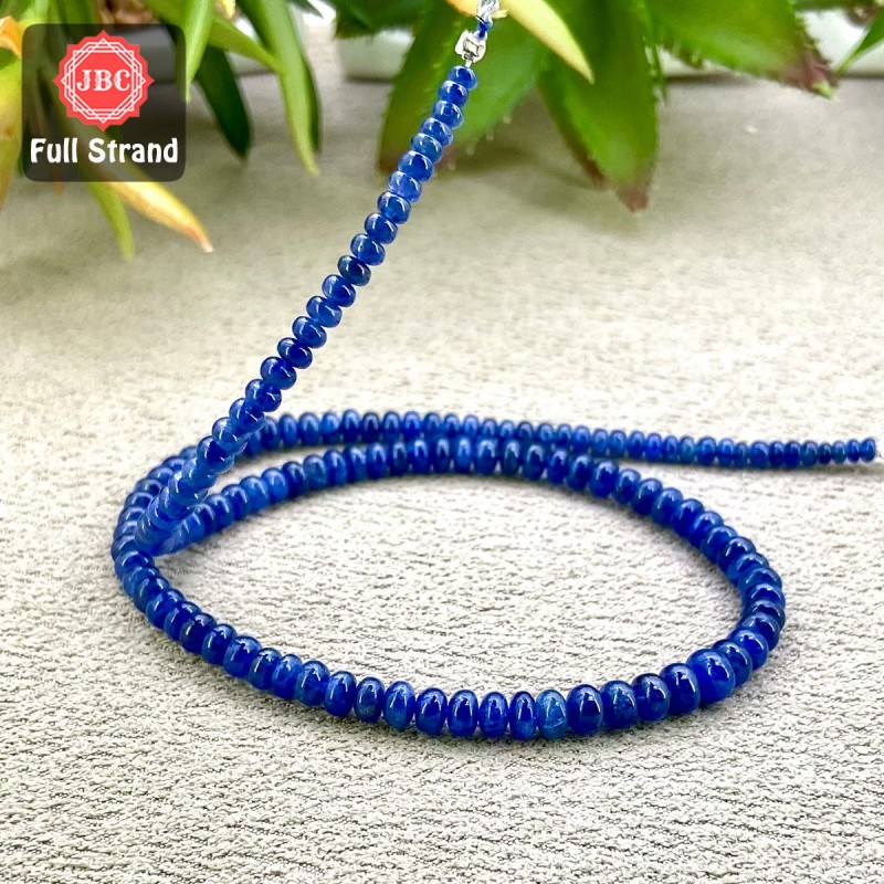 Blue Sapphire 3.5-5.5mm Smooth Rondelle Shape 15 Inch Long Gemstone Beads Strand - SKU:158139