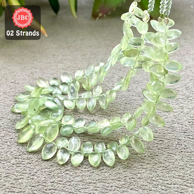 Prehnite 6-11mm Smooth Marquise Shape 8 Inch Long Gemstone Beads - Total 2 Strands In The Lot - SKU:158150